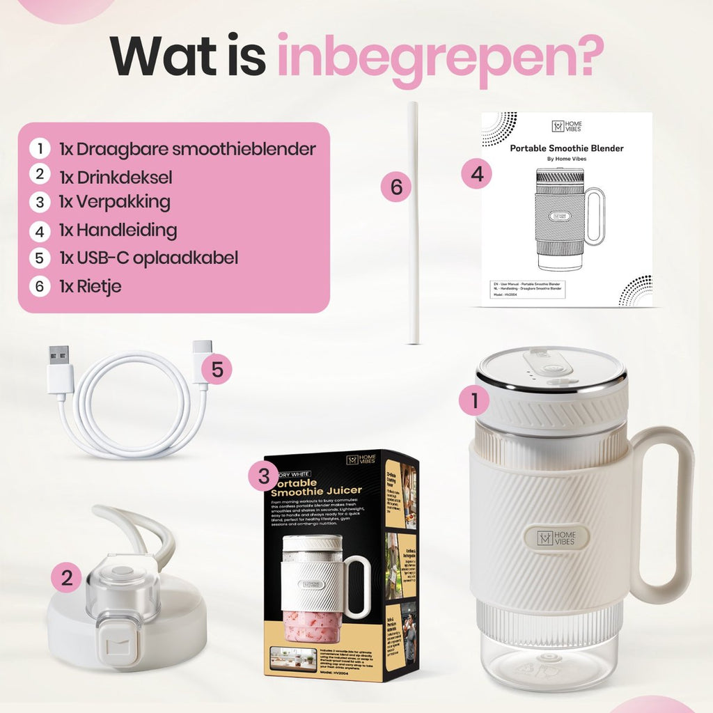 Mini Blender Smoothie - Ivoor Wit