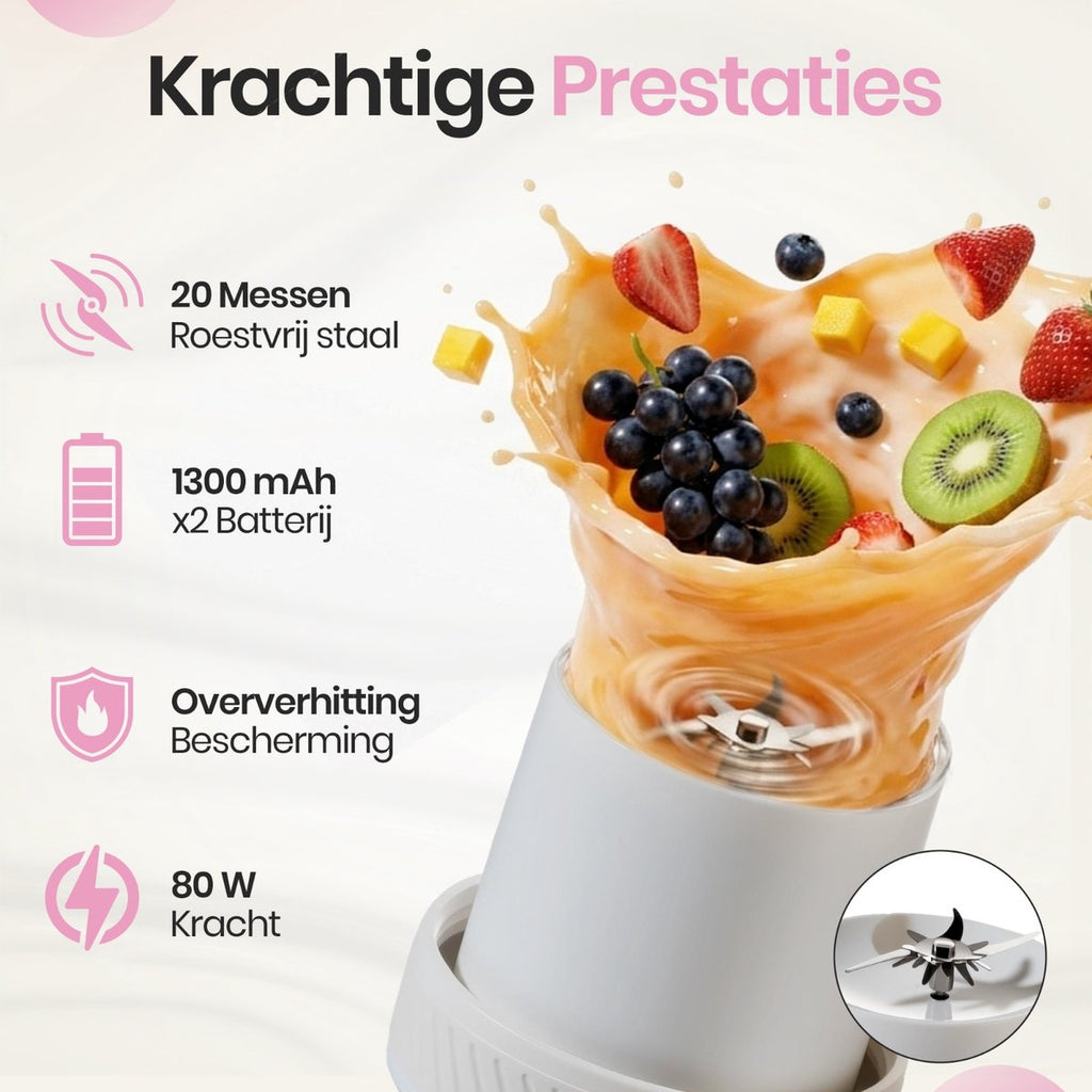 Mini Blender Smoothie - Ivoor Wit