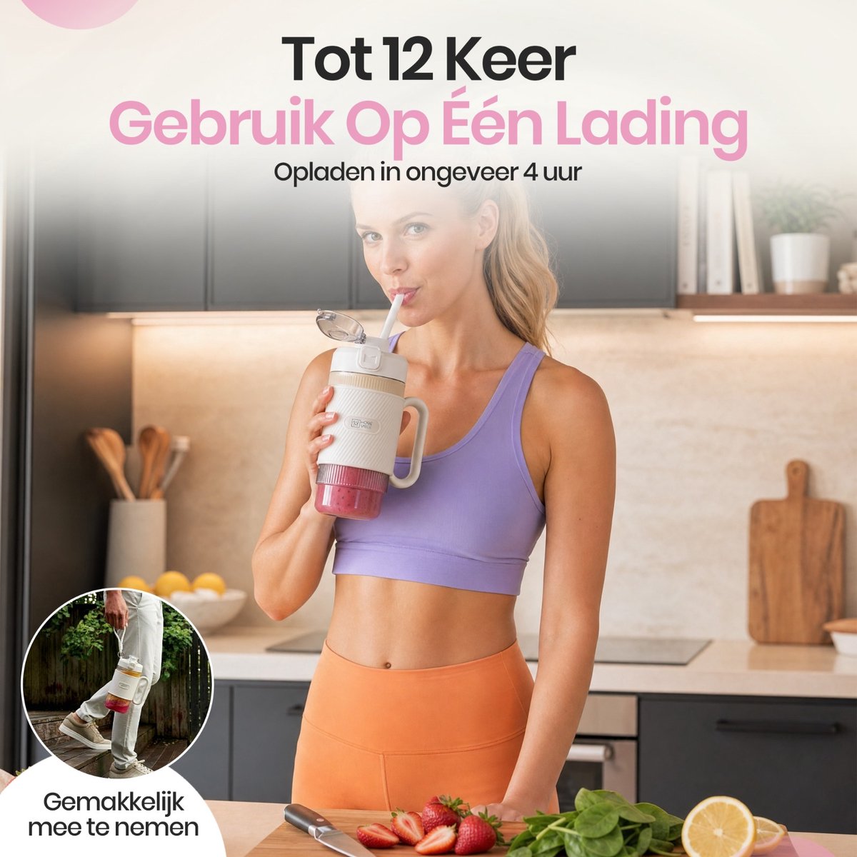 Mini Blender Smoothie - Ivoor Wit