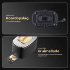 Home Vibes Broodrooster – Touch LED Display - Mat Zwart