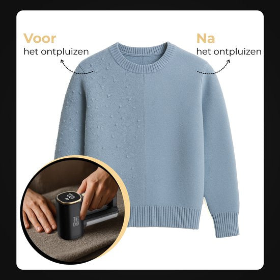 Home Vibes Pluizenverwijderaar – LED Display - Zwart/Goud