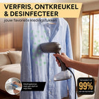 Home Vibes® Vacuüm Kledingstomer - Stoom en Zuigfunctie - Stoomapparaat Kleding - Handstomer – Kleding Stomer - 400ML Watertank – Steamer - Snel Opgewarmd - 1500W – Grijs