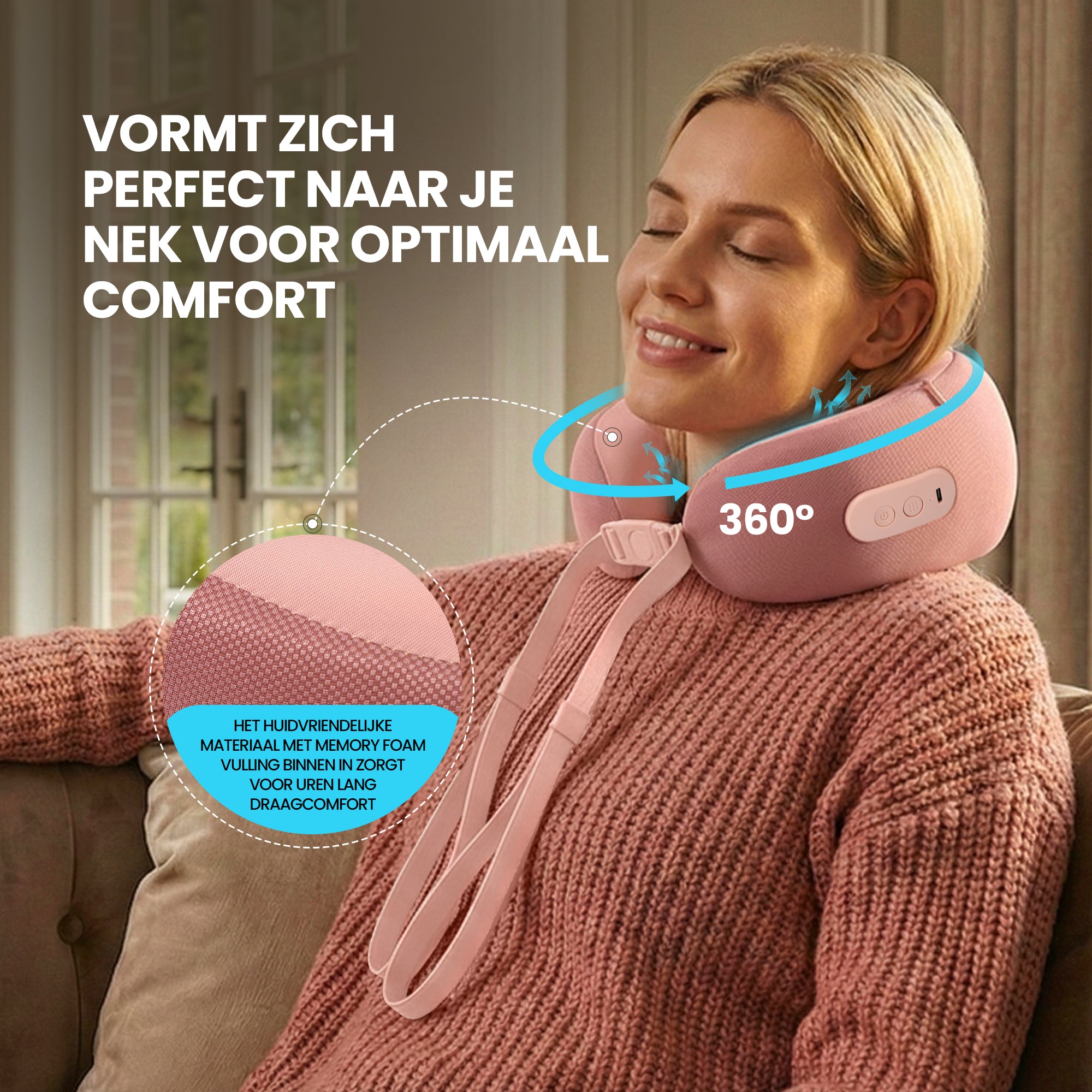 Nekmassage Apparaat - Roze - Draadloos - 2026