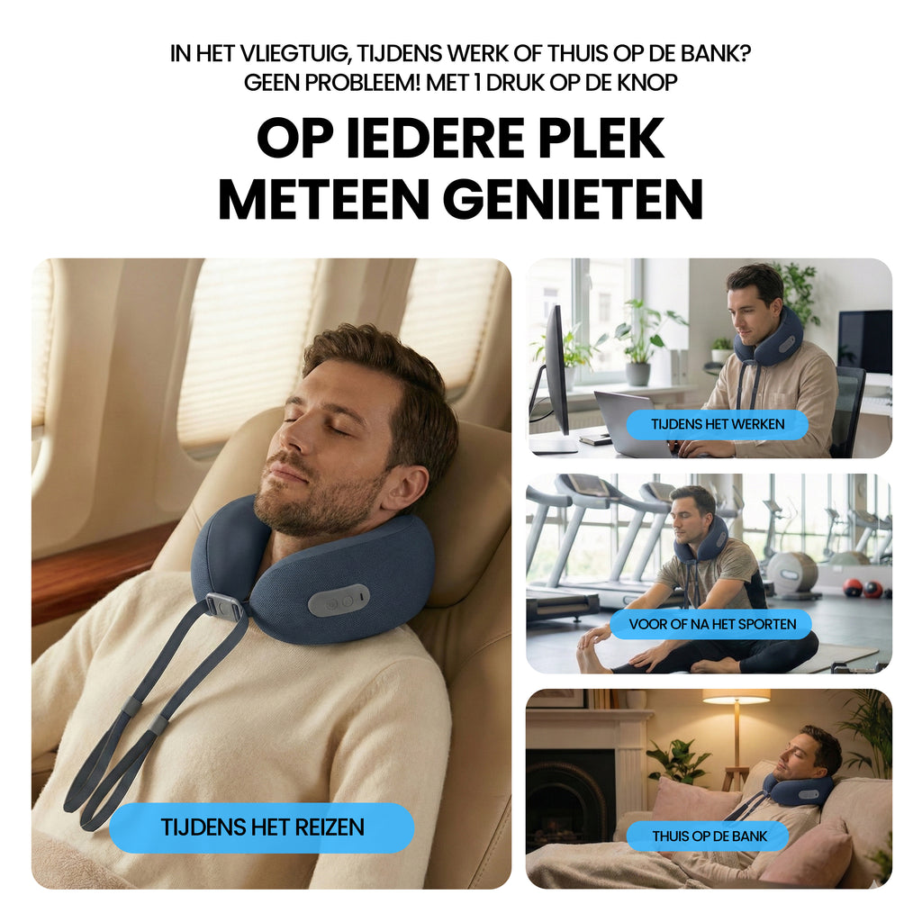 Nekmassage Apparaat Marine Blauw- Reiskussen - 2026
