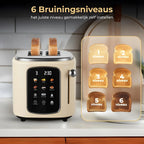 Home Vibes Broodrooster – Touch LED Display - Beige