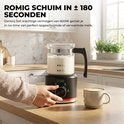 Home Vibes® Glazen Melkopschuimer - PFAS Vrij - Elektrische Melkschuimer - 4-in-1 Model - Milk Frother - 250/500ML - 600W - Met Schenktuit - Zwart
