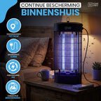 Home Vibes® Muggenlamp – 2500V - Elektrische Insectenlamp 50m² – Speciaal voor Binnen – Met Opvangbak – Moderne Vliegenlamp – Vliegenvanger - Ophangbaar - 9W – Aan/Uit Knop - Zwart