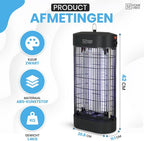 Home Vibes® Muggenlamp – 2500V - Elektrische Insectenlamp 50m² – Speciaal voor Binnen – Met Opvangbak – Moderne Vliegenlamp – Vliegenvanger - Ophangbaar - 9W – Aan/Uit Knop - Zwart