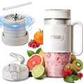 Home Vibes® Blender Smoothie - Draagbare Blender To Go - 500ML Mini Blender - 80W - Smoothie Maker - 2 Opzetstukken - Met Rietje - Ivoor Wit