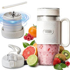 Home Vibes® Blender Smoothie - Draagbare Blender To Go - 500ML Mini Blender - 80W - Smoothie Maker - 2 Opzetstukken - Met Rietje - Ivoor Wit