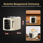 Home Vibes Broodrooster – Touch LED Display - Beige