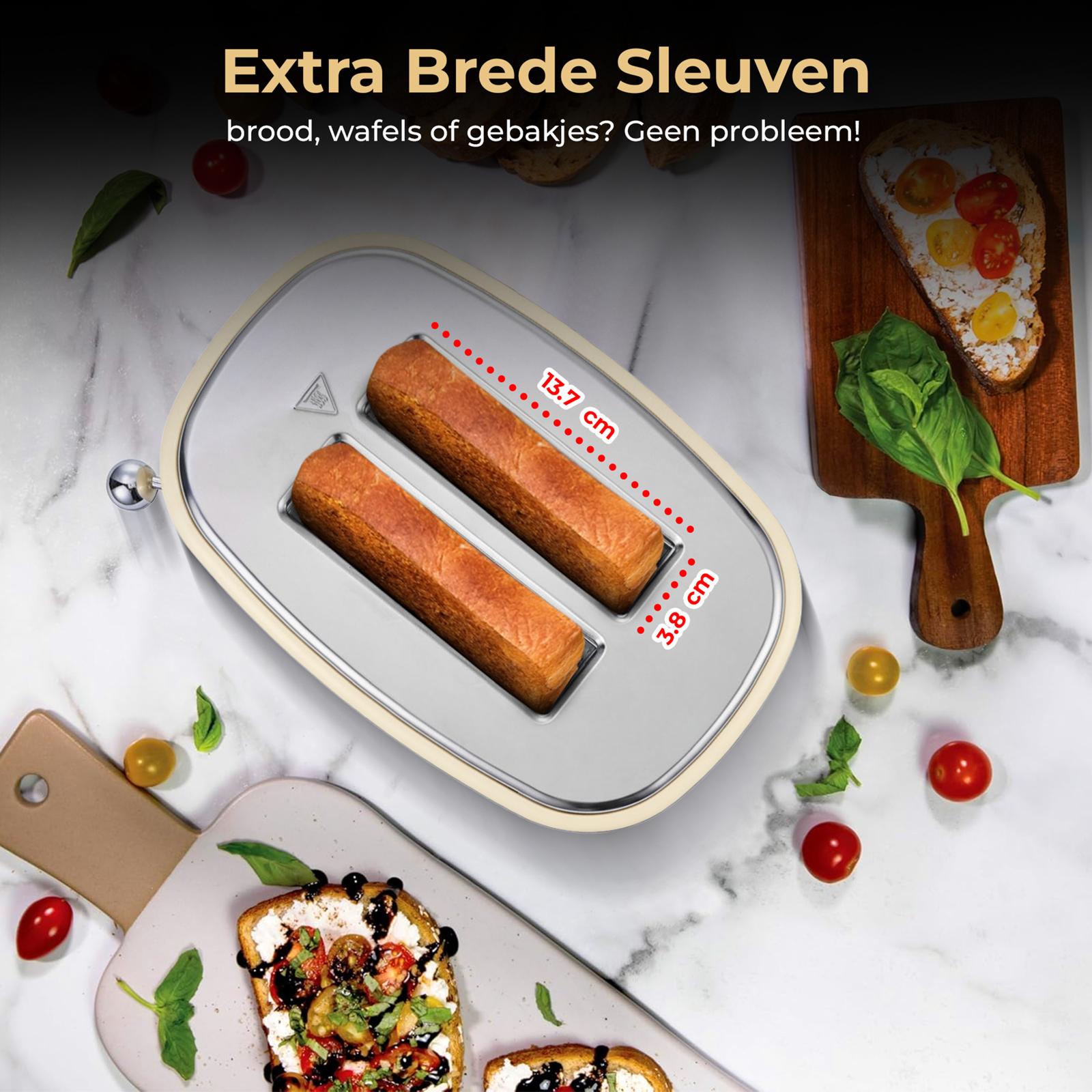 Home Vibes Broodrooster – Touch LED Display - Beige