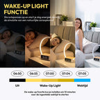 Home Vibes® Wake Up Light – Digitale Wekker – Lichtwekker – Digitale Klok met Nachtlamp – Dimbaar LCD Display - Draadloze Oplader
