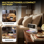 Home Vibes® Digitale Wekker - Met Draadloze Oplader – Nachtlamp Functie – Dimbaar LCD Display