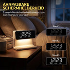 Home Vibes® Digitale Wekker - Met Draadloze Oplader – Nachtlamp Functie – Dimbaar LCD Display