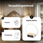 Home Vibes® Wake Up Light – Digitale Wekker – Lichtwekker – Digitale Klok met Nachtlamp – Dimbaar LCD Display - Draadloze Oplader