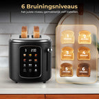 Home Vibes Broodrooster – Touch LED Display - Mat Zwart