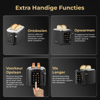 Home Vibes Broodrooster – Touch LED Display - Mat Zwart