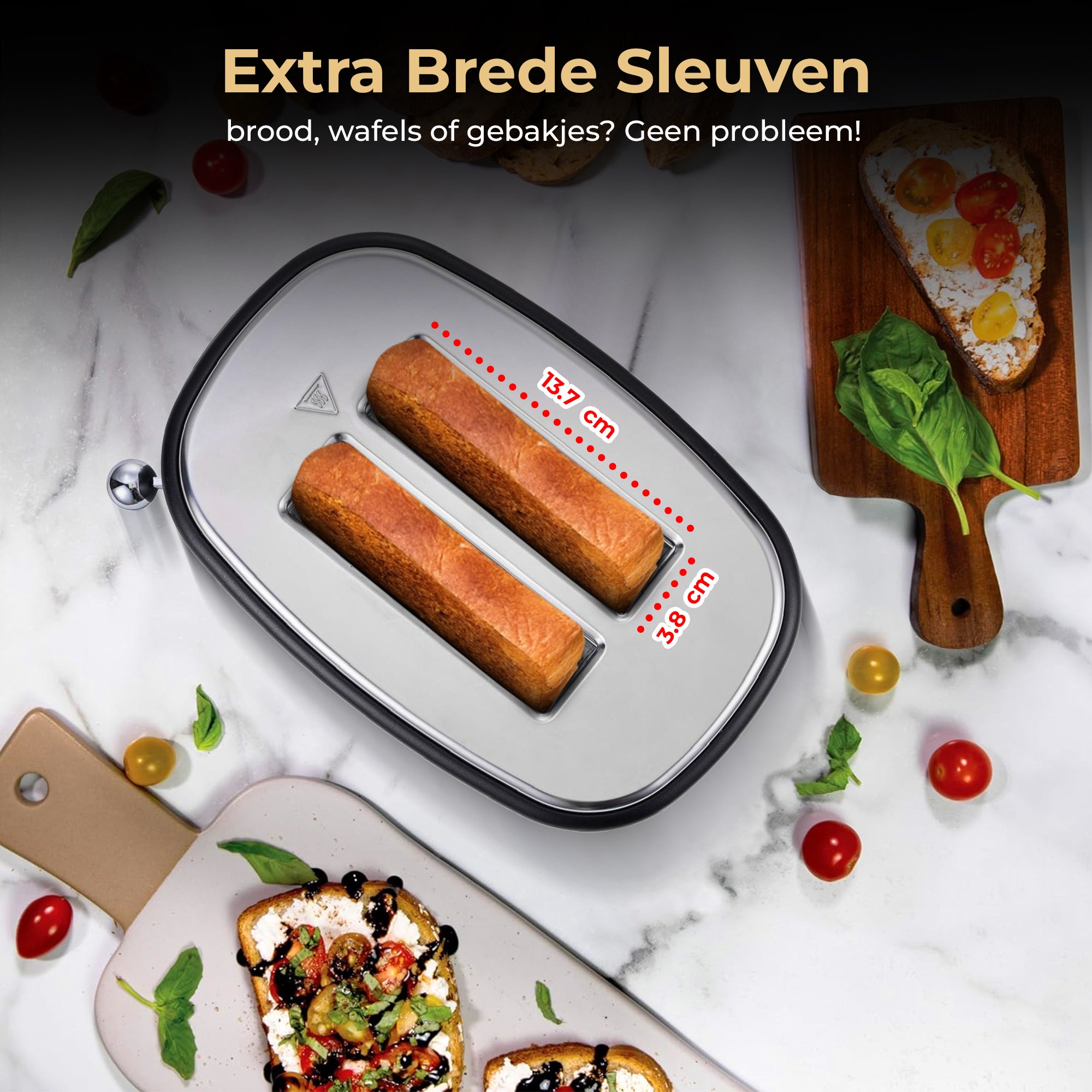 My Wave Platte Broodrooster Voor Alle Soorten Brood En Gebak Horizontale Met 900 W Vermogen Instelbare Temperatuur 6 Standen Licht Geluidsindicaties 1424575006 My Wave Platte Broodrooster Voor Alle Soorten Brood En Gebak Horizontale Met 900 W Vermogen Instelbare Temperatuur 6 Standen Licht Geluidsindicaties 1424575006